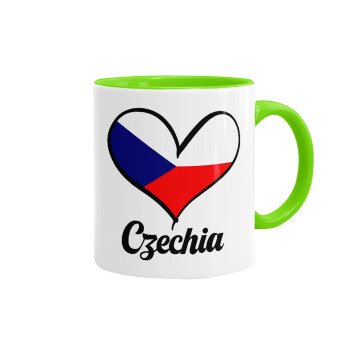 Czechia flag, Κούπα χρωματιστή βεραμάν, κεραμική, 330ml