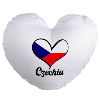 Czechia flag, Μαξιλάρι καναπέ καρδιά 40x40cm περιέχεται το  γέμισμα