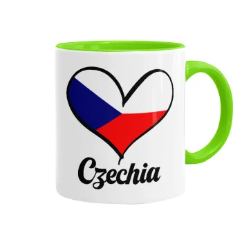 Czechia flag, Κούπα χρωματιστή βεραμάν, κεραμική, 330ml