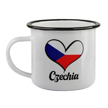 Czechia flag, Κούπα εμαγιέ με μαύρο χείλος 360ml