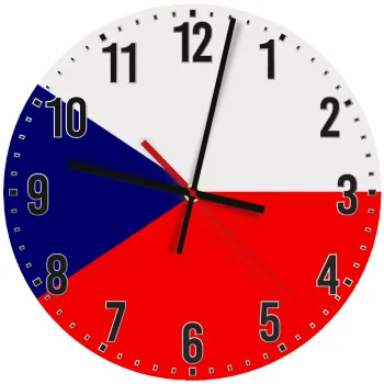 Czechia flag, Ρολόι τοίχου ξύλινο (30cm)