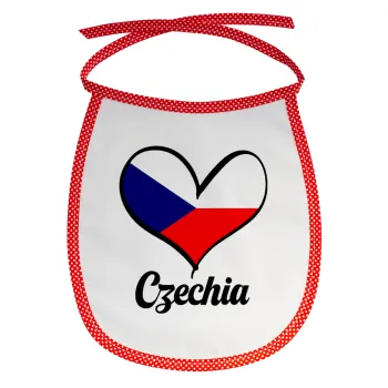 Czechia flag, Σαλιάρα μωρού αλέκιαστη με κορδόνι Κόκκινη