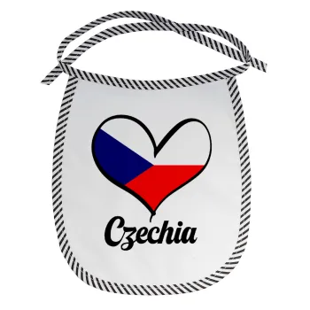 Czechia flag, Σαλιάρα μωρού αλέκιαστη με κορδόνι Μαύρη