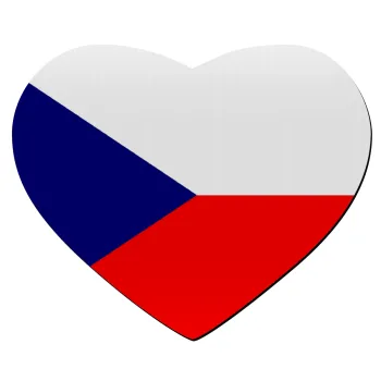 Czechia flag, Mousepad καρδιά 23x20cm