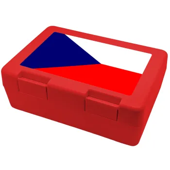Czechia flag, Children's cookie container RED 185x128x65mm (BPA free plastic)
