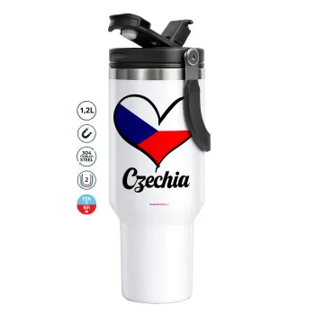 Czechia flag, Mega Travel Mug / Travel Mug, double walled (thermal) 1.2L