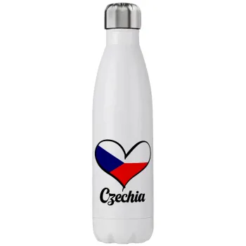 Czechia flag, Stainless steel, double-walled, 750ml