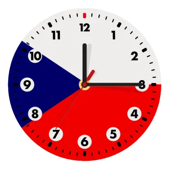 Czechia flag, Wooden wall clock (20cm)