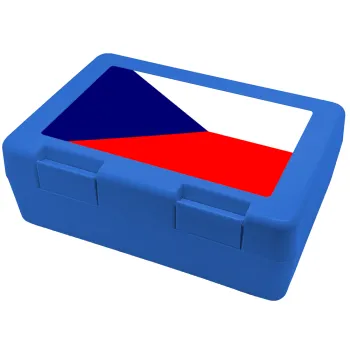 Czechia flag, Παιδικό δοχείο κολατσιού ΜΠΛΕ 185x128x65mm (BPA free πλαστικό)