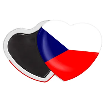Czechia flag, Μαγνητάκι καρδιά (57x52mm)