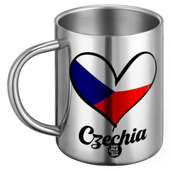 Czechia flag, Ανοξείδωτη Μεταλλική Κούπα 450ml - Διπλού Τοιχώματος