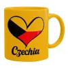 Ceramic coffee mug yellow, 330ml