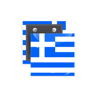 Greece flag, Κονκάρδα παραμάνα τετράγωνη 5x5cm