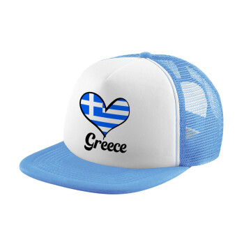 Greece flag, Καπέλο Soft Trucker με Δίχτυ Γαλάζιο/Λευκό