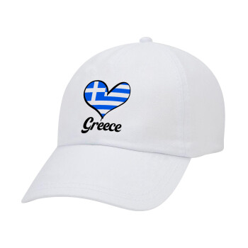 Greece flag, Καπέλο ενηλίκων Jockey Λευκό (snapback, 5-φύλλο, unisex)