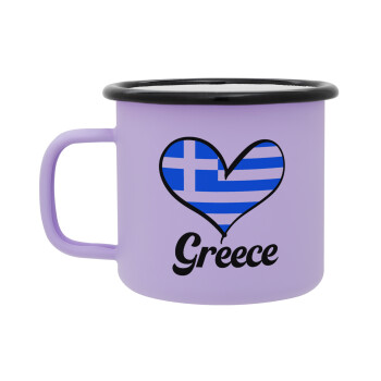 Greece flag, Κούπα Μεταλλική εμαγιέ ΜΑΤ Light Pastel Purple 360ml