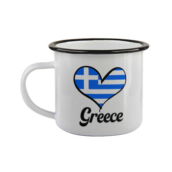 Greece flag, Κούπα εμαγιέ με μαύρο χείλος 360ml