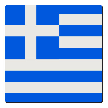 Greece flag, Τετράγωνο μαγνητάκι ξύλινο 6x6cm