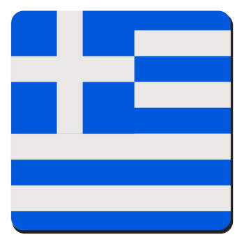 Greece flag, Τετράγωνο μαγνητάκι ξύλινο 9x9cm