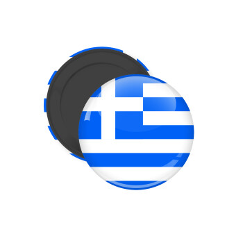 Greece flag, Μαγνητάκι ψυγείου στρογγυλό διάστασης 5cm