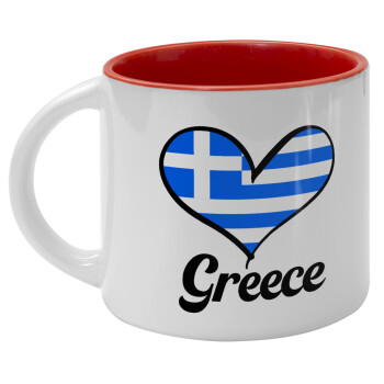 Greece flag, Κούπα κεραμική 400ml Λευκή/Κόκκινη