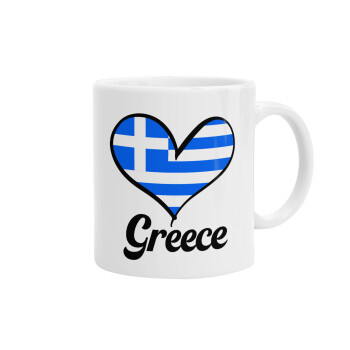 Greece flag, Ceramic coffee mug, 330ml (1pcs)
