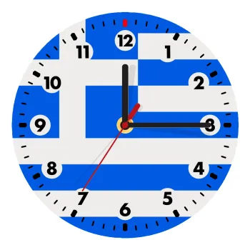 Greece flag, Ρολόι τοίχου ξύλινο (20cm)