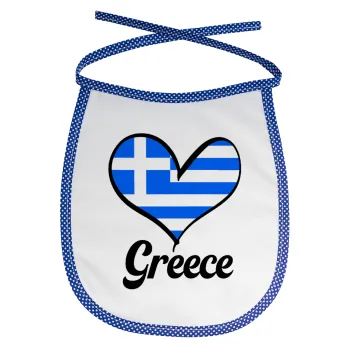 Greece flag, Σαλιάρα μωρού αλέκιαστη με κορδόνι Μπλε