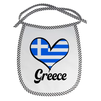 Greece flag, Σαλιάρα μωρού αλέκιαστη με κορδόνι Μαύρη
