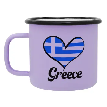 Greece flag, Κούπα Μεταλλική εμαγιέ ΜΑΤ Light Pastel Purple 360ml