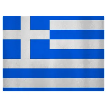 Greece flag, Επιφάνεια κοπής γυάλινη (38x28cm)