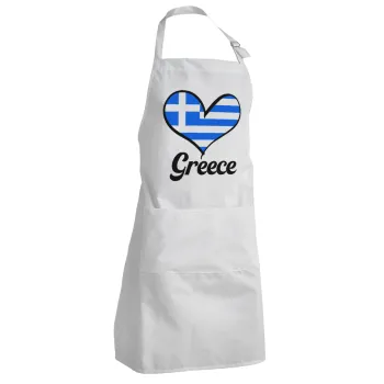 Greece flag, Adult Chef Apron (with sliders and 2 pockets)