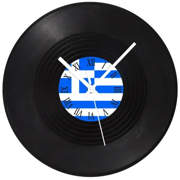 Greece flag, Ρολόι τοίχου Βινύλιο (30cm)