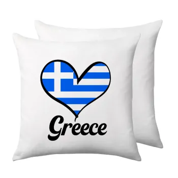 Greece flag, Μαξιλάρι καναπέ 40x40cm περιέχεται το  γέμισμα