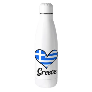 Greece flag, Μεταλλικό παγούρι θερμός (Stainless steel), 500ml