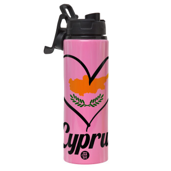 Cyprus flag, Metallic water bottle with safety lid, 850ml aluminum