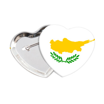Cyprus flag, Κονκάρδα παραμάνα καρδιά (57x52mm)