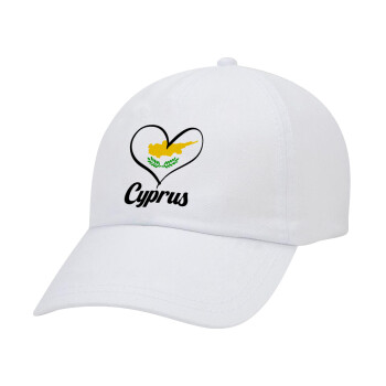 Cyprus flag, Καπέλο ενηλίκων Jockey Λευκό (snapback, 5-φύλλο, unisex)