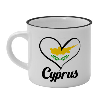 Cyprus flag, Κούπα κεραμική vintage Λευκή/Μαύρη 230ml