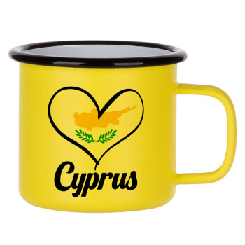 Cyprus flag, Κούπα Μεταλλική εμαγιέ ΜΑΤ Κίτρινη 360ml