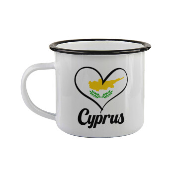 Cyprus flag, Κούπα εμαγιέ με μαύρο χείλος 360ml