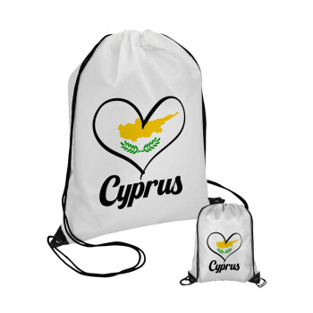 Cyprus flag, Τσάντα πουγκί με μαύρα κορδόνια (1 τεμάχιο)