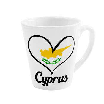 Cyprus flag, Κούπα κωνική Latte Λευκή, κεραμική, 300ml