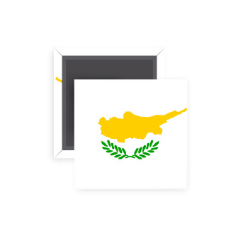 Cyprus flag, Μαγνητάκι ψυγείου τετράγωνο διάστασης 5x5cm