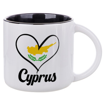Cyprus flag, Κούπα κεραμική 400ml Λευκή/Μαύρη