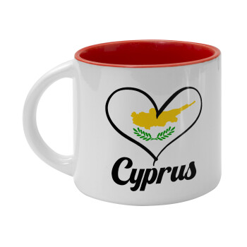 Cyprus flag, Κούπα κεραμική 400ml Λευκή/Κόκκινη