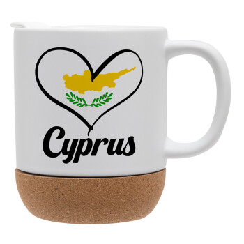 Cyprus flag, Ceramic coffee mug Cork (MAT), 330ml
