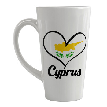 Cyprus flag, Κούπα κωνική Latte Μεγάλη, κεραμική, 450ml
