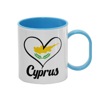 Cyprus flag, Κούπα (πλαστική) (BPA-FREE) Polymer Μπλε για παιδιά, 330ml