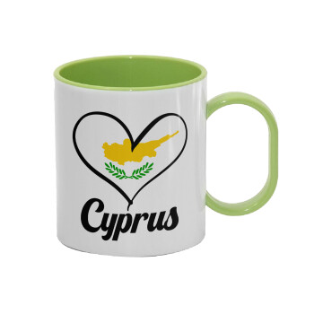 Cyprus flag, Κούπα (πλαστική) (BPA-FREE) Polymer Πράσινη για παιδιά, 330ml